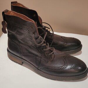 #45 New no box Rich Brown Leather lace-up Boots size 11.5
